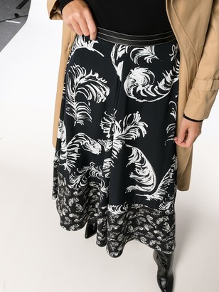 Loewe Feather Printed Maxi-Skirt