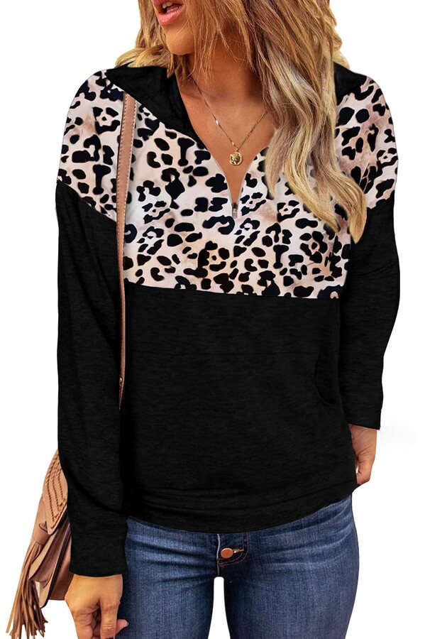 Moilant Pullover T-Shirt Womens Leopard Camouflage Tunic Tops Printed Plus Size Blouses Tee 