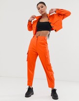 Thumbnail for your product : ASOS DESIGN cargo suit pants in orange