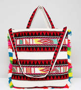 Thumbnail for your product : Reclaimed Vintage Inspired Patterned Tassel Shopper Bag