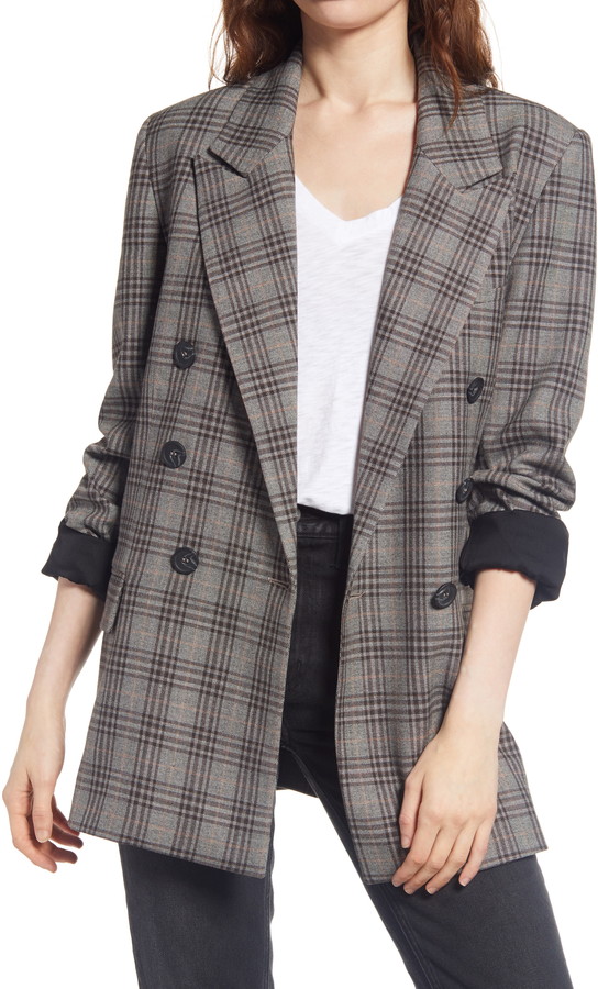 Free People Ashby Plaid Double Breasted Blazer - ShopStyle