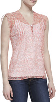 Thumbnail for your product : Joie Macy B Printed-Silk Cap-Sleeve Blouse