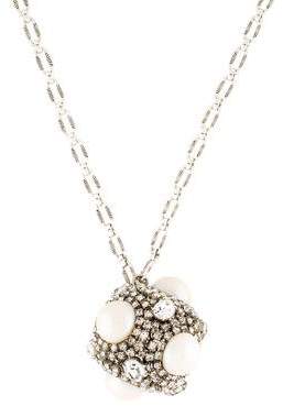 Erickson Beamon Crystal and Faux Pearl Pendant Necklace