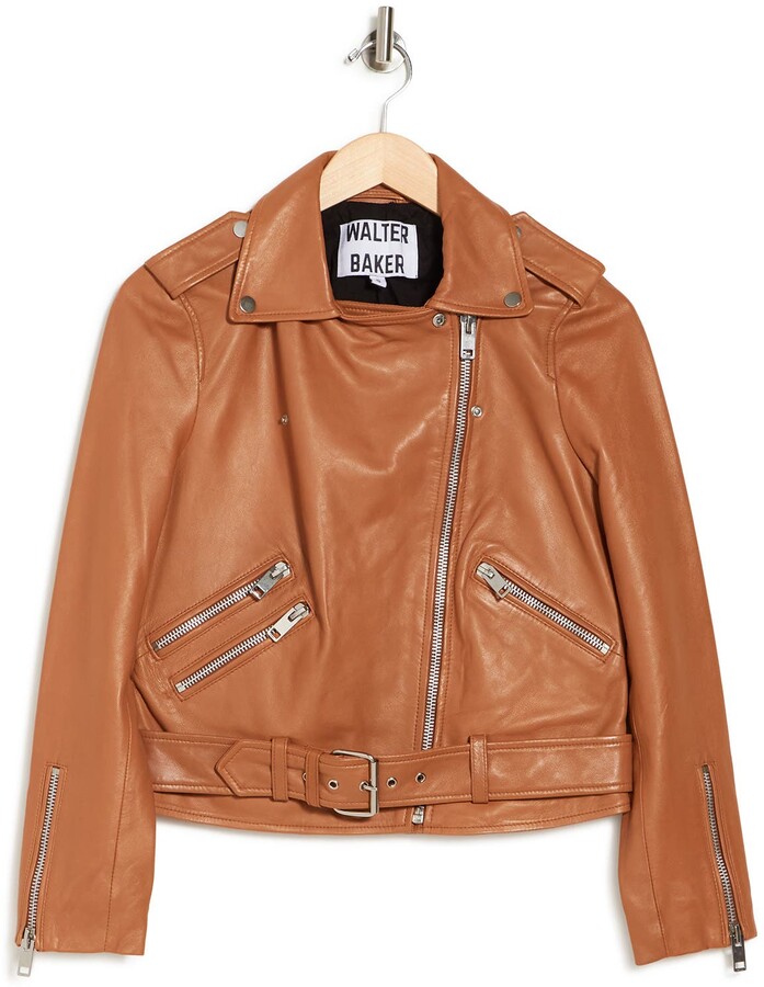 camel colored faux leather jacket