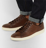 Thumbnail for your product : Tom Ford Burnished-Leather Sneakers