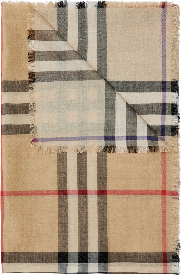 Burberry Check Reversible Wool & Silk Scarf