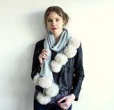 Thumbnail for your product : Holmes Samantha Alpaca Fur Pom Pom Shawl / Wrap