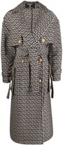 Thumbnail for your product : Balmain Monogram-Print Double-Breasted Trench Coat