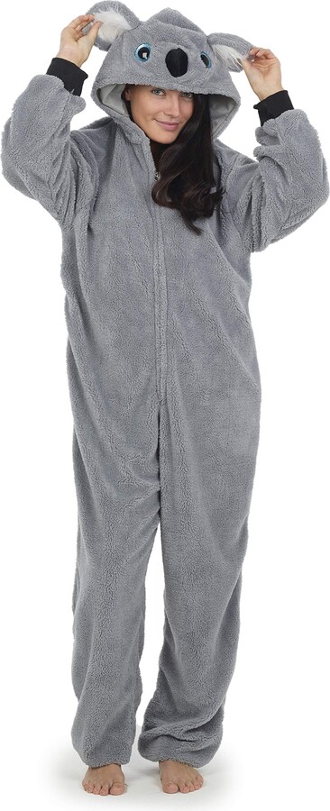 CityComfort Womens Onesie Fleece Twosie Women Pyjamas Jumpsuit for Woman  Rainbow Unicorn Onesies Koala Penguin Cat Pug Dinosaur (M Koala) - ShopStyle