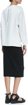 Thumbnail for your product : Helmut Lang Echo Jacquard Textile-Sleeve Sweatshirt, Optic White