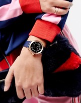 Thumbnail for your product : Marc Jacobs Navy Leather Riley Watch