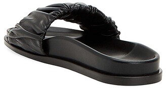 Aquatalia Iva Ruched Leather Slides