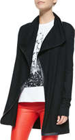 Thumbnail for your product : Helmut Lang Leather-Trim Long Wool Cardigan