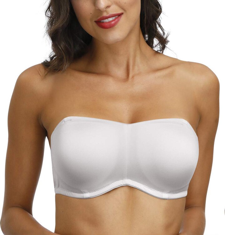 psbra Strapless Bandeau Bras with Clear Strap Convertible Multiway  Underwire Plus Size Bra for Large Bust - white - 38C - ShopStyle