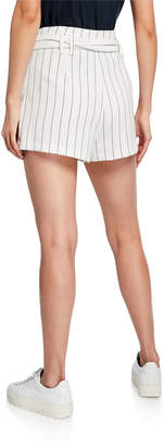 7 For All Mankind Tie-Waist Striped Shorts