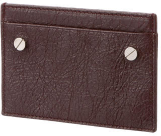 Balenciaga Silver-Tone Leather Cardholder
