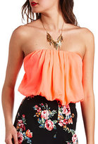 Thumbnail for your product : Charlotte Russe Strapless Bubble Crop Top