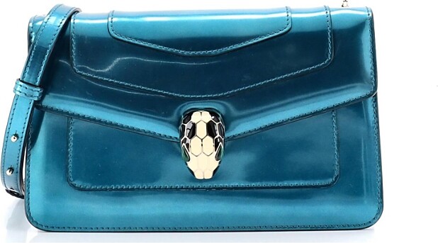Pre-Owned Bvlgari Small Serpenti Forever Shoulder Bag Metallic Leather