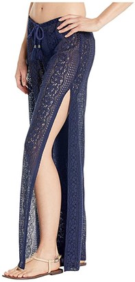 Becca by Rebecca Virtue Poetic Sheer Lace Pants Cover-Up (Navy) Women's Swimwear
