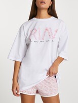 Thumbnail for your product : River Island Ri Active Slogan T-shirt-white