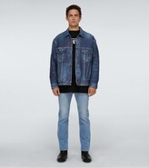 Thumbnail for your product : Balenciaga Denim-effect printed leather jacket