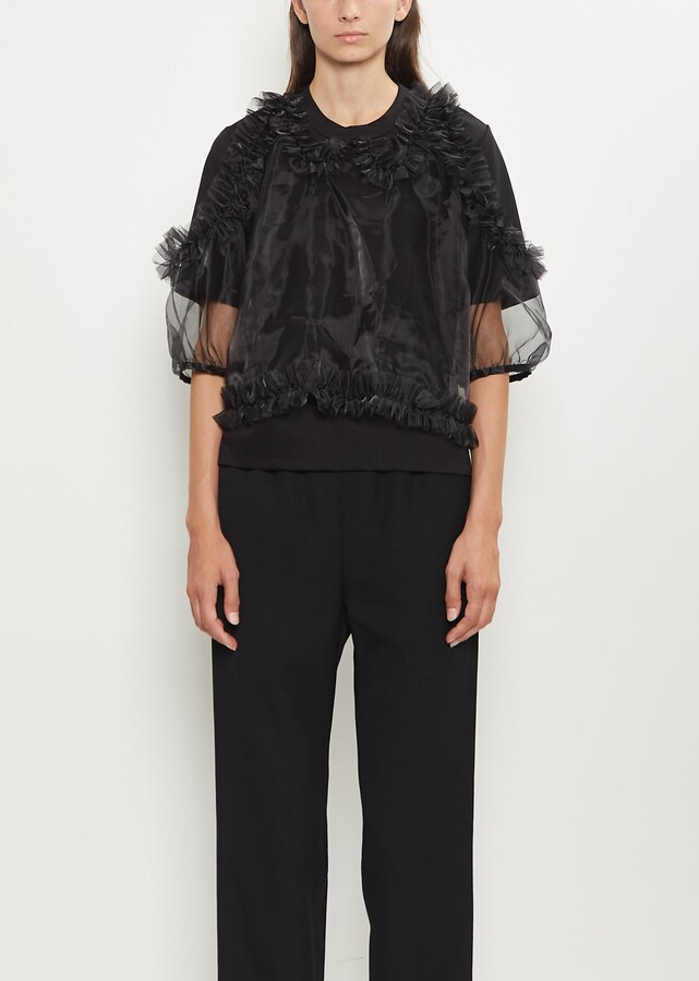 Noir by Kei Ninomiya Organza Cotton Jersey T-Shirt