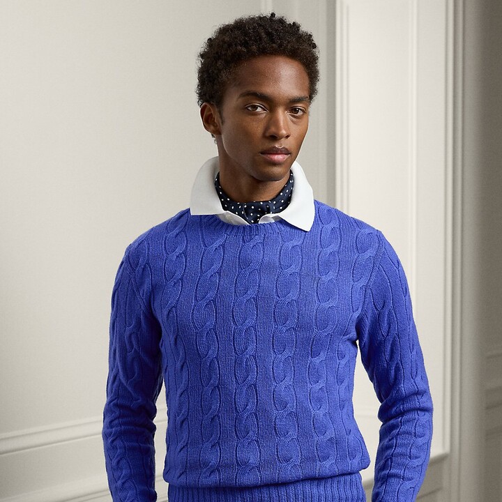 Purple Label Ralph Lauren Cable-Knit Cashmere Sweater - ShopStyle