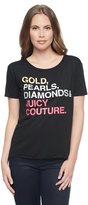 Thumbnail for your product : Juicy Couture Gold Pearls Diamonds Hi-Low Graphic Tee