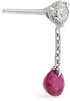 Thumbnail for your product : Raphaele Canot 18kt White Gold Ruby Diamond Mismatch Drop Earrings