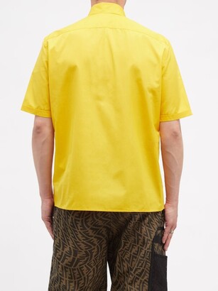 Fendi Cord-pocket Oversized Cotton Short-sleeve Shirt - Yellow