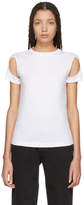 Helmut Lang - T-shirt blanc Cut Out Sleeve