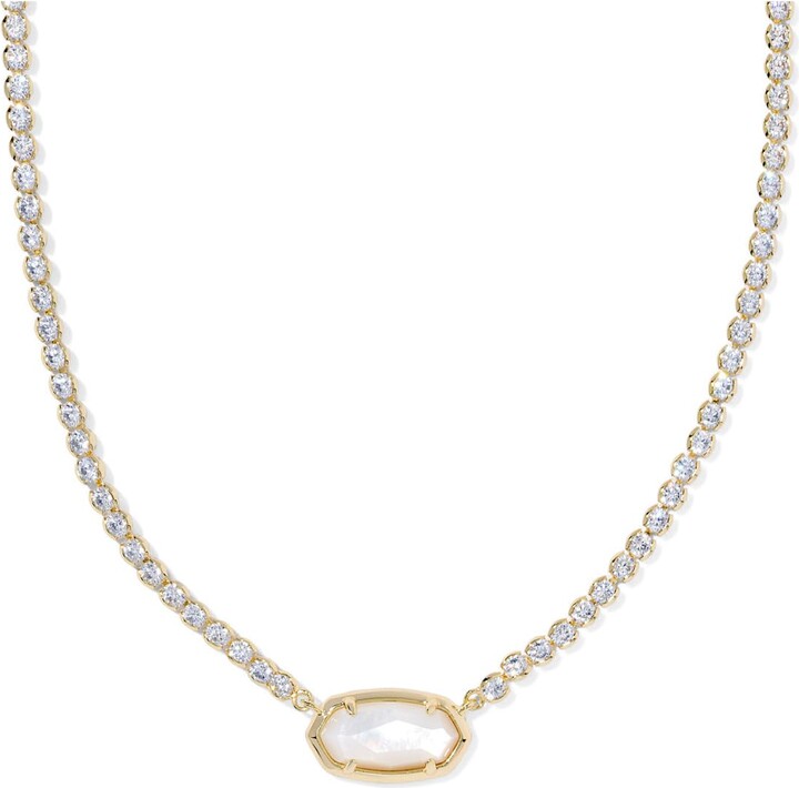 Kendra Scott Womens Elisa Tennis Necklace Gold Ivory Mother of Pearl One Size