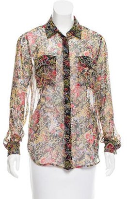 Equipment Floral Print Button Up Top