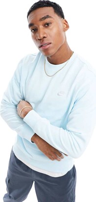nike club crew neck sweat in pale blue