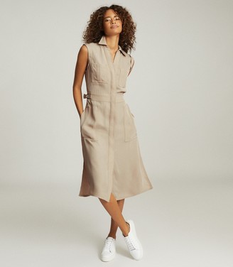 reiss beige dress