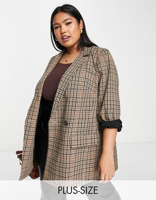 plus size plaid jacket