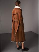 Thumbnail for your product : Burberry Raglan-sleeve Suede and Shearling Trench Coat