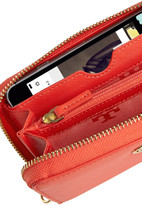 Thumbnail for your product : Tory Burch Robinson textured-leather wristlet clutch