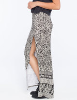 Thumbnail for your product : Full Tilt Side Slit Border Print Maxi Skirt