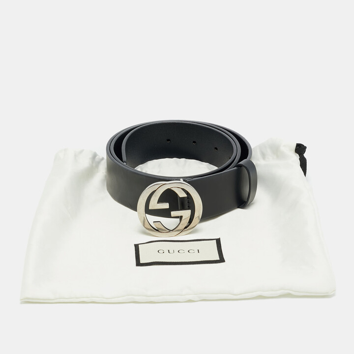 Gucci Interlocking G 90CM Belt Black Leather