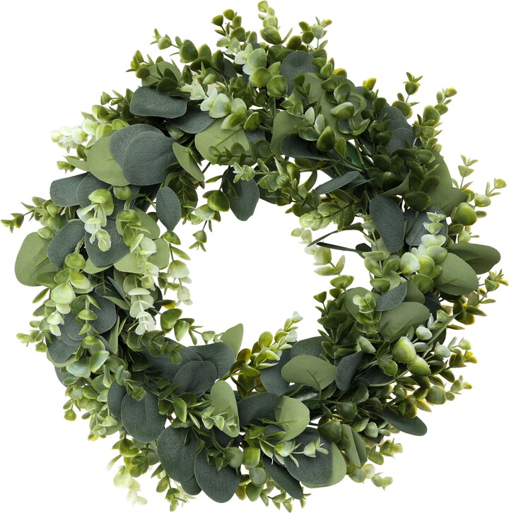 Unique Bargains Eucalyptus Wreaths for Front Door Handmade Wreath Window Wedding Decor 18"