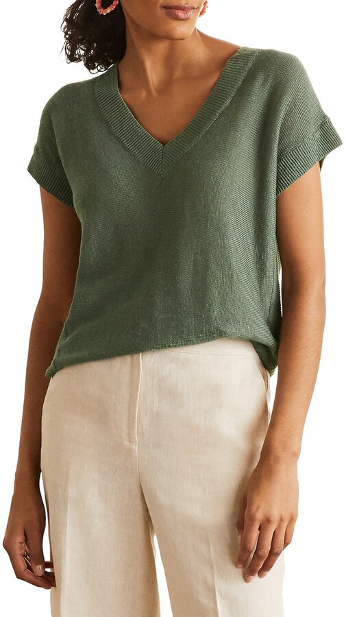 Boden Anglesey Rib Linen Sweater ShopStyle