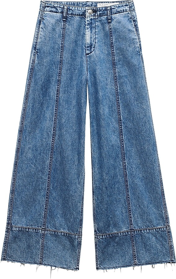 Rag & Bone Women's Featherweight Arianna Crop Palazzo Jeans - Beekman - Size 26
