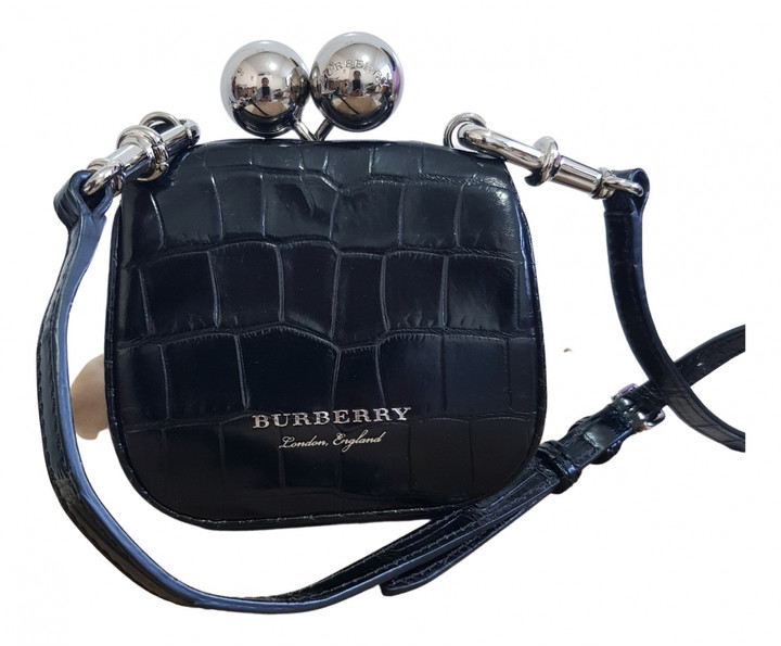 Society crocodile-effect leather cross 