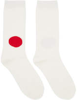 Thumbnail for your product : Blue Blue Japan Off-White and Red Dot Sock
