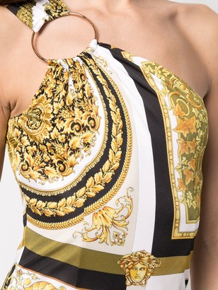 Versace Baroque-Print One-Shoulder Dress