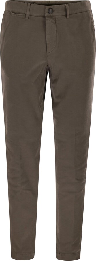 Peserico Chino Trousers In Stretch Cotton Gabardine