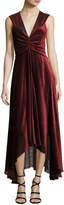 Thumbnail for your product : Pebbled Burnout Velvet Ruched Dress, Black/Red