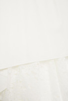 Thumbnail for your product : GOEN.J Asymmetric Layered Crepe And Lace Skirt