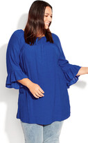 Thumbnail for your product : Avenue Flutter 3/4 Sleeve Top - marine